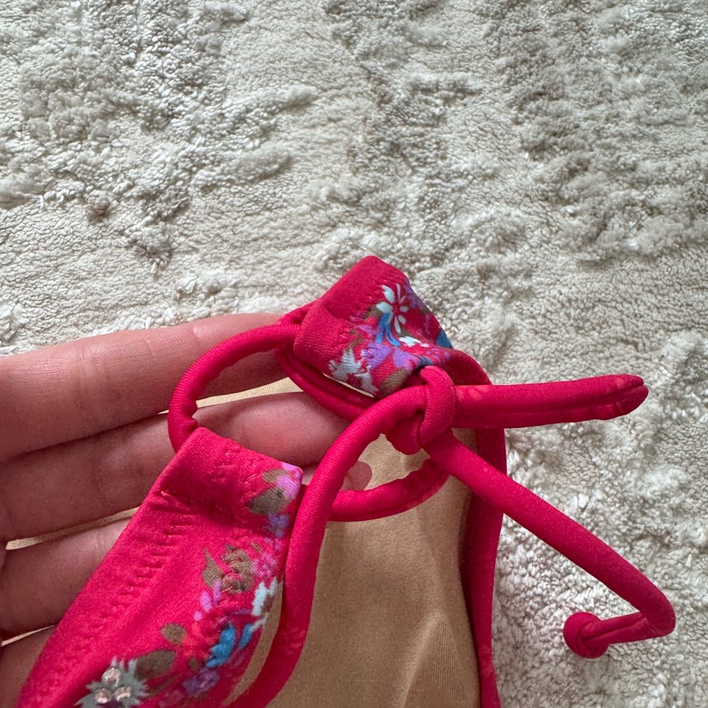 Victoria's Secret Pink Beaded Floral Bikini Bottom Medium - Picture 3 of 6